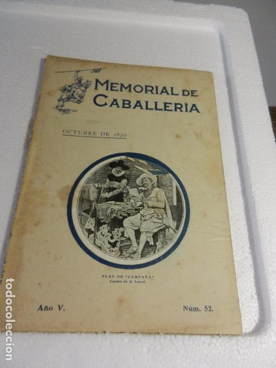 Militaria: REVISTA MEMORIAL DE CABALLER&Iacute;A A&Ntilde;O V N&Uacute;M. 52 OCTUBRE DE 1920. SUMARIO