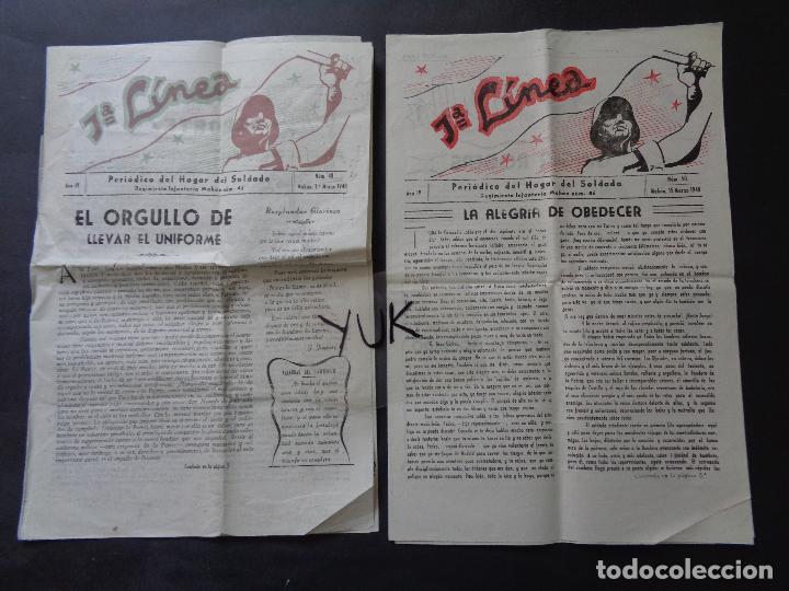 Militaria: 6 numeros de 1&ordf; LINEA - PERIODICO DEL HOGAR DEL SOLDADO - Regimiento infanteria MAHON 1948 - RAROS