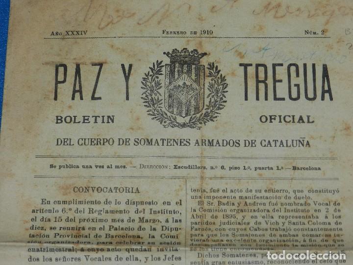 Military Antiques: REVISTA PAZ Y TREGUA BOLETIN OFICIAL CUERPO DE SOMATENTES ARMADOS DE CATALU&Ntilde;A 1910 N. 2