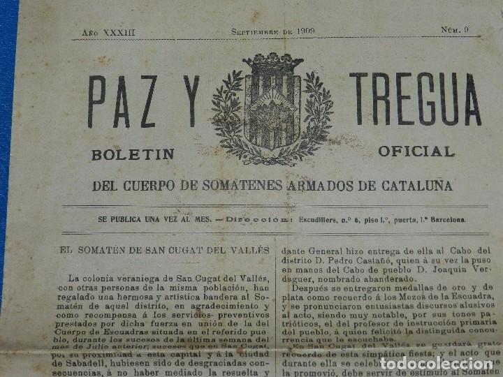 Military Antiques: M65 - REVISTA PAZ Y TREGUA BOLETIN OFICIAL CUERPO DE SOMATENTES ARMADOS DE CATALU&Ntilde;A 1909 N. 9
