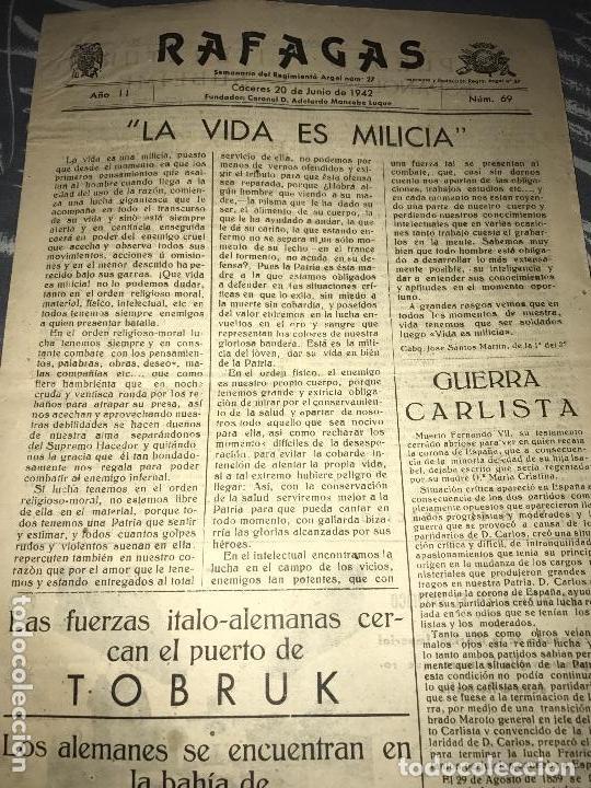 Militaria: ANTIGUO SEMANARIO R&Aacute;FAGAS REGIMIENTO ARGEL N&Uacute;M 69 1942