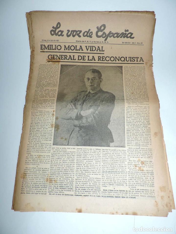 Military Antiques: LA VOZ DE ESPA&Ntilde;A, DIARIO F.E.T. Y DE LAS JONS, 28 DE AGOSTO DE 1937, GUERRA CIVIL, EMILIO MOLA GENER