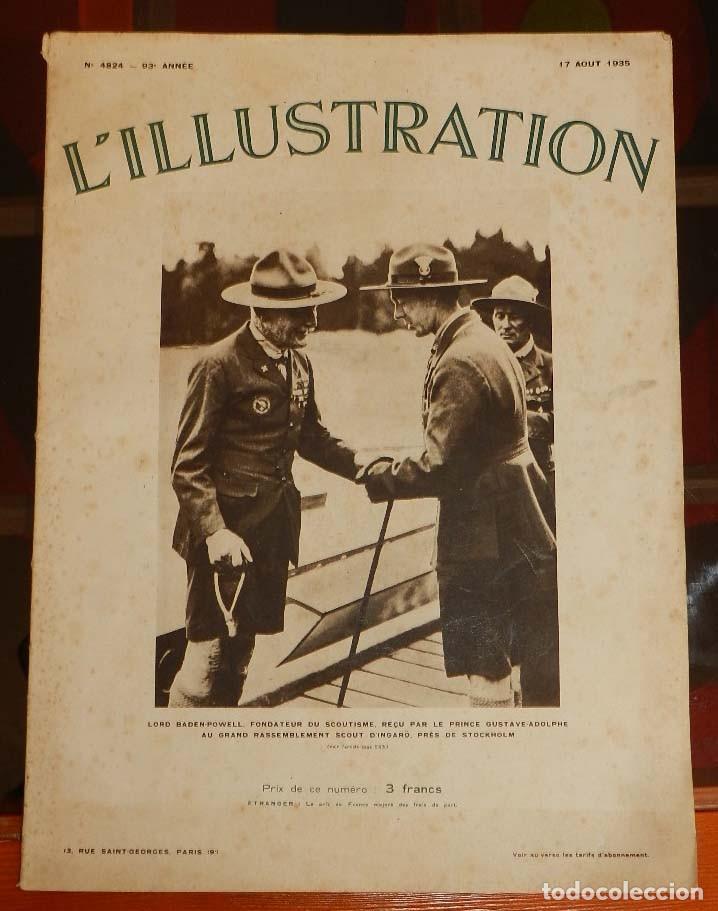 Military Antiques: REVISTA L&acute;ILLUSTRATION 17  OCTUBRE 1935, LORD BADEN POWELL, Fundador del Movimiento Scout Mundial, e