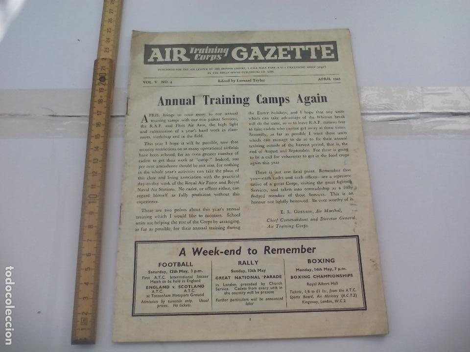 Militaria: Air training corps gazette. Vol. V, No. 4. April 1945. The air League of British Empire. Aviaci&oacute;n.
