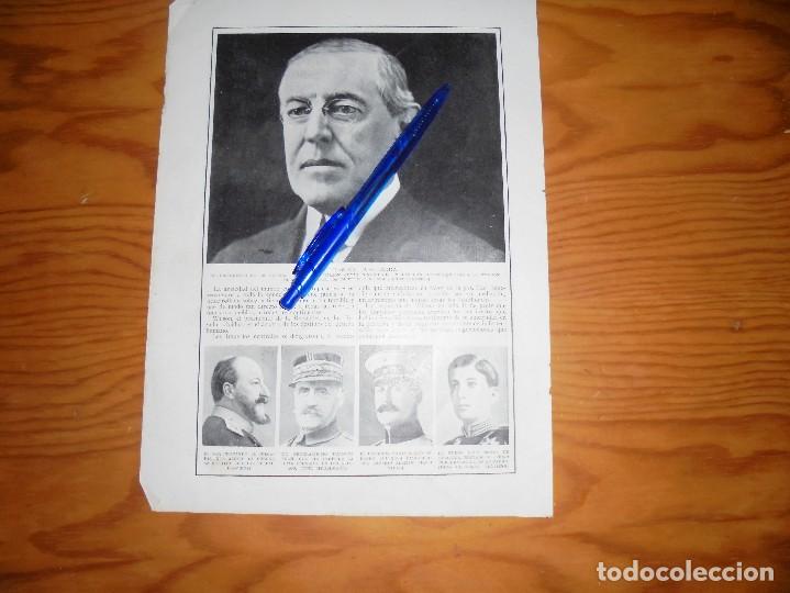 Military Antiques: RECORTE DE PRENSA : FIGURAS DE LA GUERRA : PRESIDENTE WILSON.... BLANCO Y NEGRO, OCTUBRE 1918