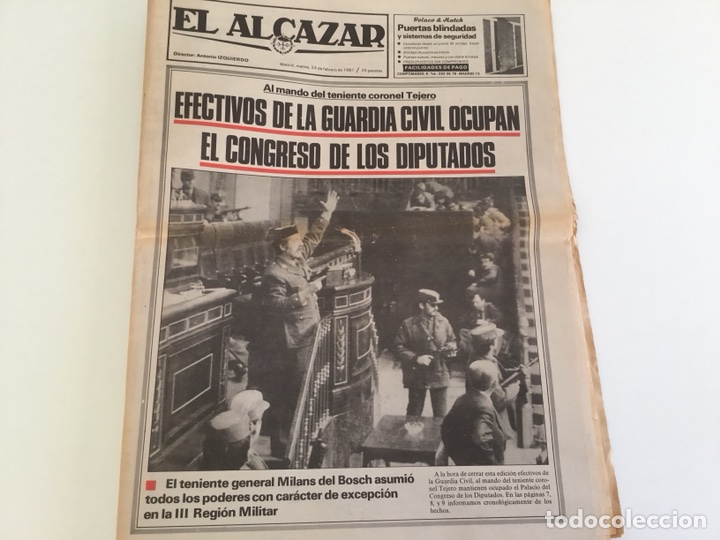 Military Antiques: El alc&aacute;zar, peri&oacute;dico reflejando el golpe de Tejero, 24, Febrero de 1981