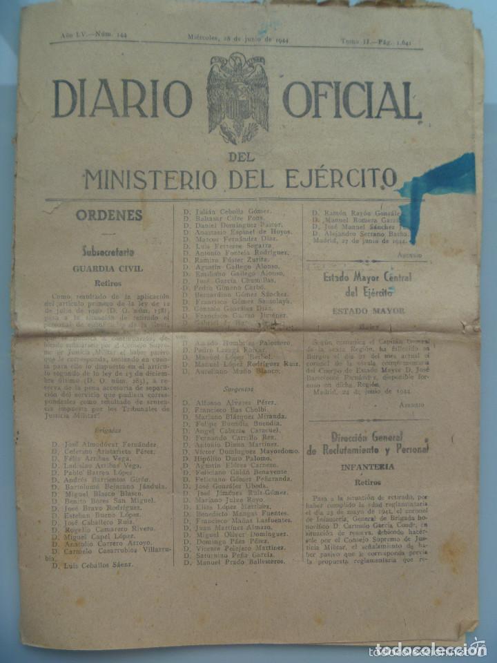 Militaria: DIARIO OFICIAL DEL MINISTERIO DEL EJERCITO : 28 DE JUNIO DE 1944