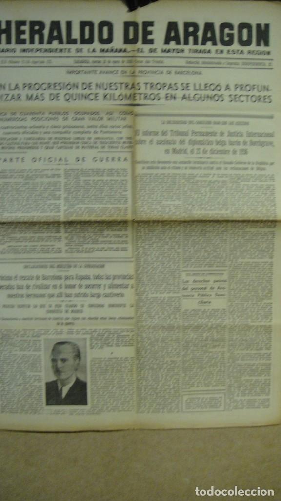 Militaria: heraldo de aragon , 20 de enero de 1939 - ofensiva sobre barcelona , ni&ntilde;os repatriados etc