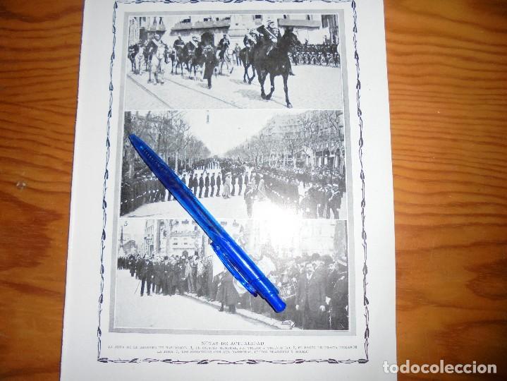 Militaria: RECORTE  PRENSA : JURA DE BANDERA EN BARCELONA.  BLANCO Y NEGRO , MARZO 1915