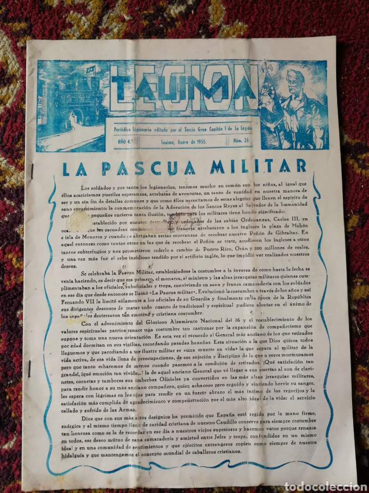 Militaria: LRGI&Oacute;N TAUIMA- PERI&Oacute;DICO LEGIONARIO EDITADO POR TERCIO GRAN CAPITAN DE LA LEGI&Oacute;N, 1955. DIF&Iacute;CIL!.