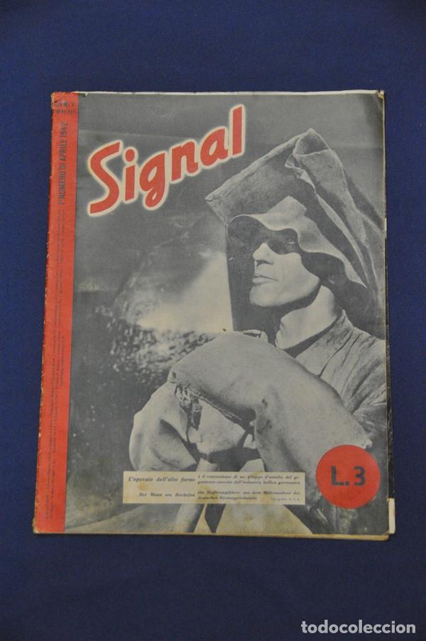 Military Antiques: Revista Signal. N&ordm; 7. Abril de 1942. En alem&aacute;n e italiano.