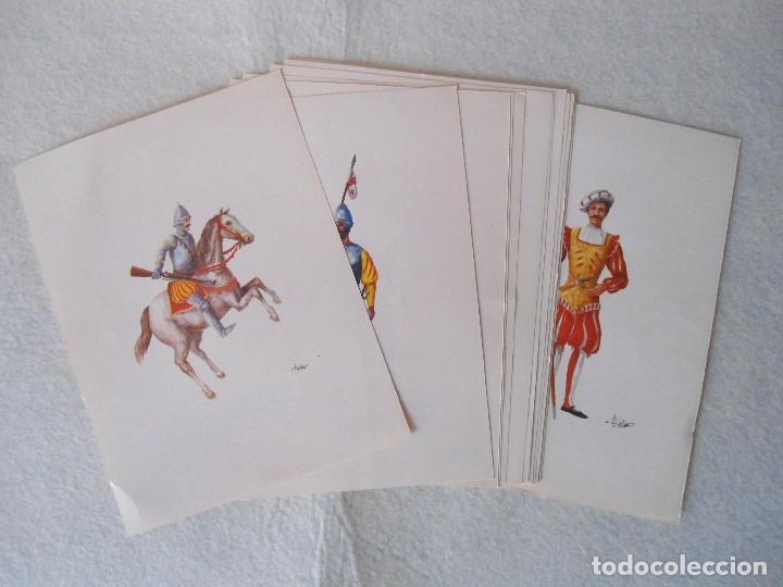 Military Antiques: COLECCION COMPLETA 16 LAMINAS DE UNIFORMES MILITARES ESPA&Ntilde;OLES