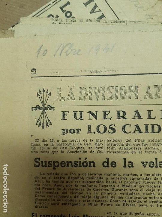 Militaria: recorte division azul funeral por los caidos