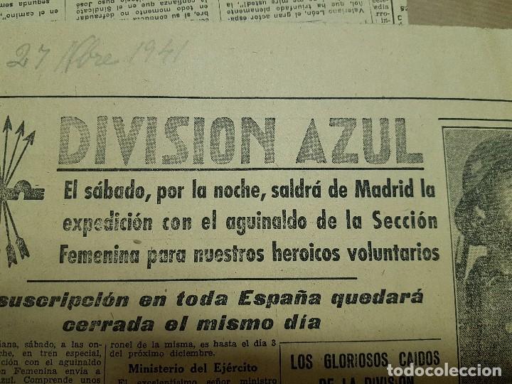 Militaria: recorte division azul envio aguinaldo seccion femenina