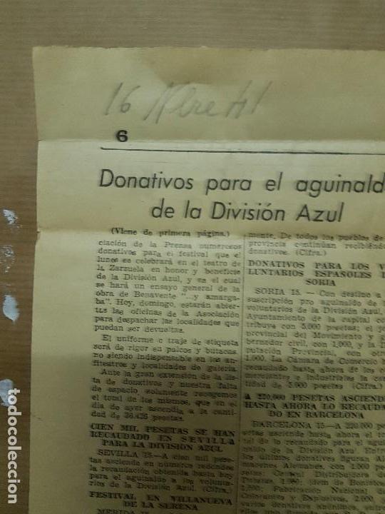 Militaria: recorte division azul donativos sevilla soria barcelona