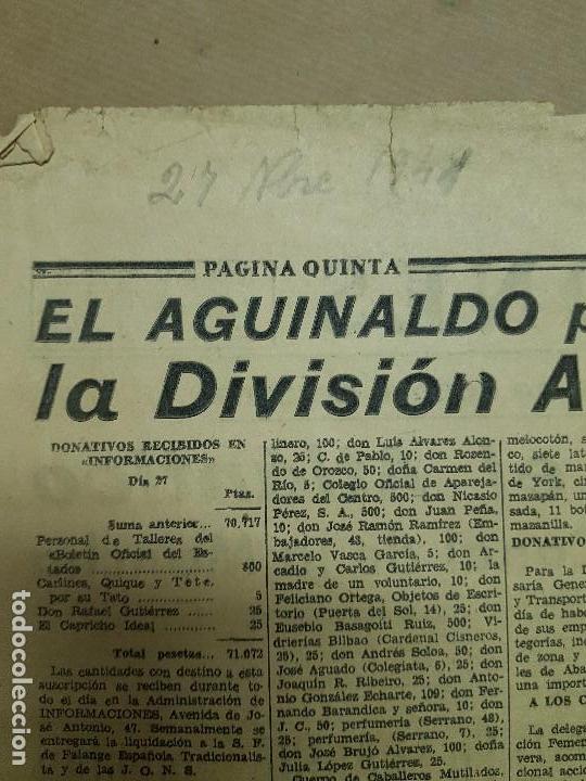 Militaria: recorte division azul donativos