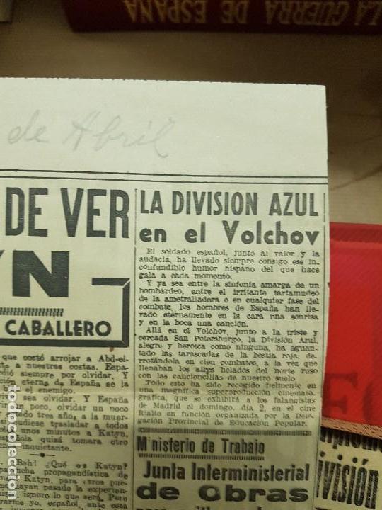 Militaria: recortes division azul en el volchov