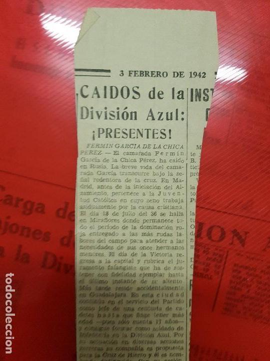 Militaria: recortes division azul caidos PRESENTES
