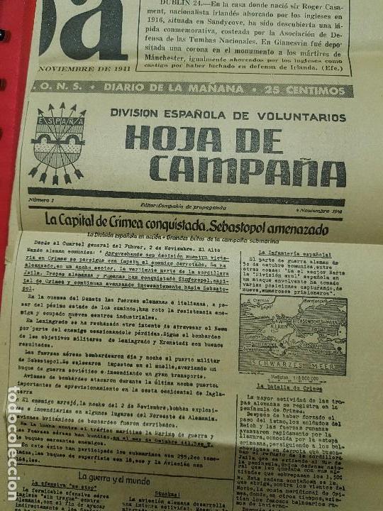 Militaria: recortes division azul hoja de campa&ntilde;a
