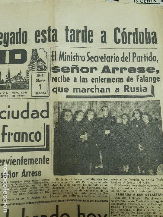 Militaria: recortes division azul Arrese recibe a las enfermeras que van a Rusia