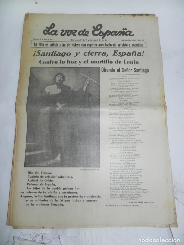 Military Antiques: LA VOZ DE ESPA&Ntilde;A, DIARIO F.E.T. Y DE LAS JONS, 25 DE JULIO DE 1937, GUERRA CIVIL, N. 265, GRAN VICTO