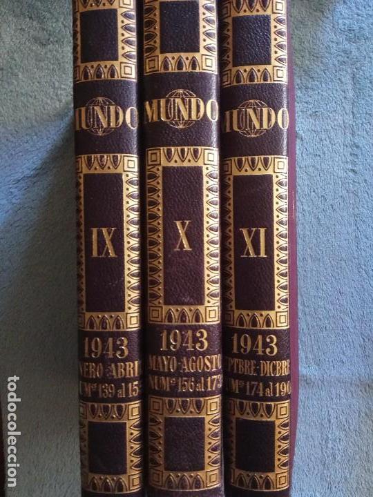 Militaria: 3 TOMOS.REVISTA EL MUNDO.1943.A&Ntilde;O COMPLETO.