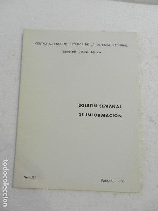Militaria: CENTRO SUPERIOR DE ESTUDIOS DE LA DEFENSA NACIONAL - BOLETIN SEMANAL N&ordm; 231 A&Ntilde;O 1972.