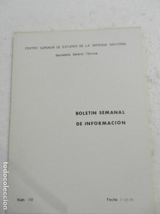 Militaria: CENTRO SUPERIOR DE ESTUDIOS DE LA DEFENSA NACIONAL - BOLETIN SEMANAL N&ordm; 188 A&Ntilde;O 1970.