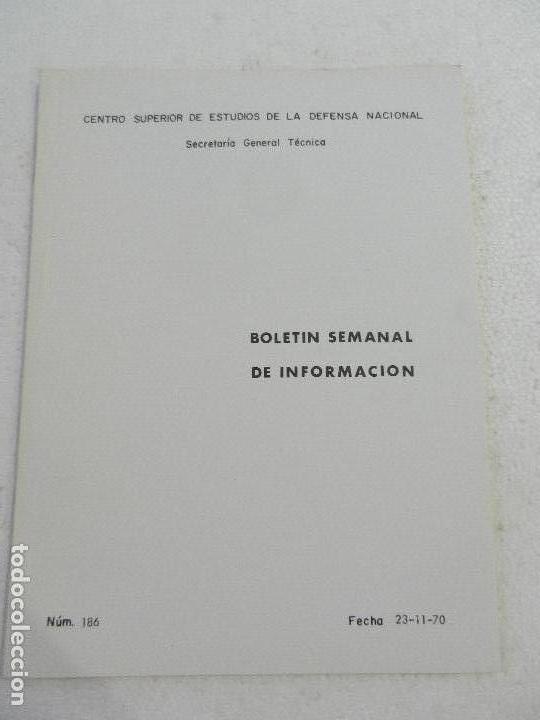 Militaria: CENTRO SUPERIOR DE ESTUDIOS DE LA DEFENSA NACIONAL - BOLETIN SEMANAL N&ordm; 186 A&Ntilde;O 1970.