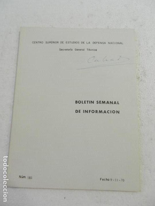 Militaria: CENTRO SUPERIOR DE ESTUDIOS DE LA DEFENSA NACIONAL - BOLETIN SEMANAL N&ordm; 185 A&Ntilde;O 1970.
