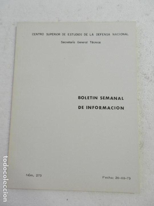 Militaria: CENTRO SUPERIOR DE ESTUDIOS DE LA DEFENSA NACIONAL - BOLETIN SEMANAL N&ordm; 273 A&Ntilde;O 1973.