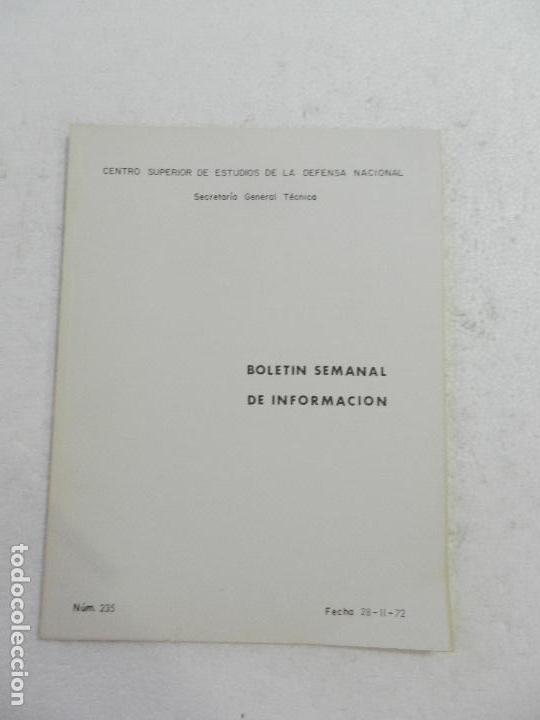 Militaria: CENTRO SUPERIOR DE ESTUDIOS DE LA DEFENSA NACIONAL - BOLETIN SEMANAL N&ordm; 235 A&Ntilde;O 1972.
