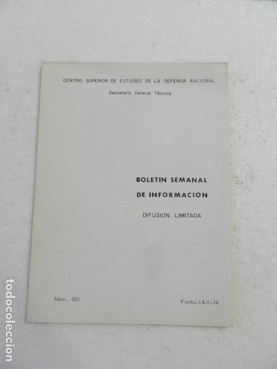 Militaria: CENTRO SUPERIOR DE ESTUDIOS DE LA DEFENSA NACIONAL - BOLETIN SEMANAL N&ordm; 301 A&Ntilde;O 1974.