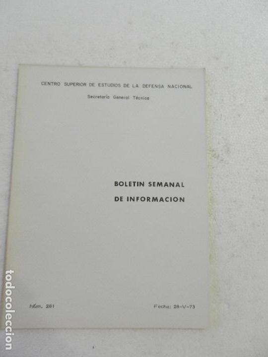 Militaria: CENTRO SUPERIOR DE ESTUDIOS DE LA DEFENSA NACIONAL - BOLETIN SEMANAL N&ordm; 281 A&Ntilde;O 1973.