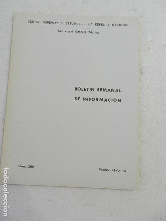 Militaria: CENTRO SUPERIOR DE ESTUDIOS DE LA DEFENSA NACIONAL - BOLETIN SEMANAL N&ordm; 280 A&Ntilde;O 1973.