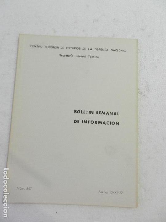 Militaria: CENTRO SUPERIOR DE ESTUDIOS DE LA DEFENSA NACIONAL - BOLETIN SEMANAL N&ordm; 257 A&Ntilde;O 1972.