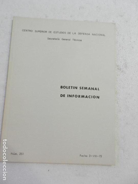 Militaria: CENTRO SUPERIOR DE ESTUDIOS DE LA DEFENSA NACIONAL - BOLETIN SEMANAL N&ordm; 251 A&Ntilde;O 1972.