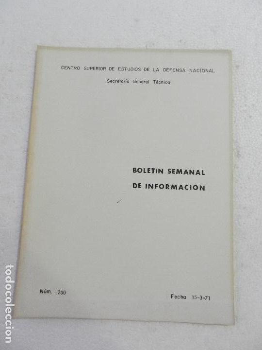 Militaria: CENTRO SUPERIOR DE ESTUDIOS DE LA DEFENSA NACIONAL - BOLETIN SEMANAL N&ordm; 200 A&Ntilde;O 1971.