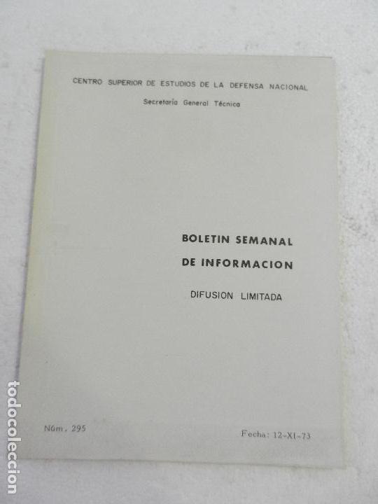 Militaria: CENTRO SUPERIOR DE ESTUDIOS DE LA DEFENSA NACIONAL - BOLETIN SEMANAL N&ordm; 295 A&Ntilde;O 1973.
