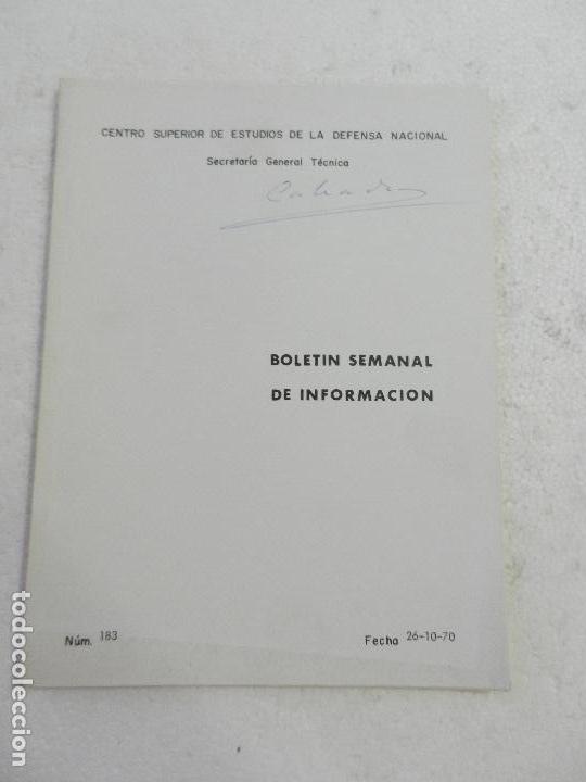 Military Antiques: CENTRO SUPERIOR DE ESTUDIOS DE LA DEFENSA NACIONAL - BOLETIN SEMANAL N&ordm; 183 A&Ntilde;O 1970.