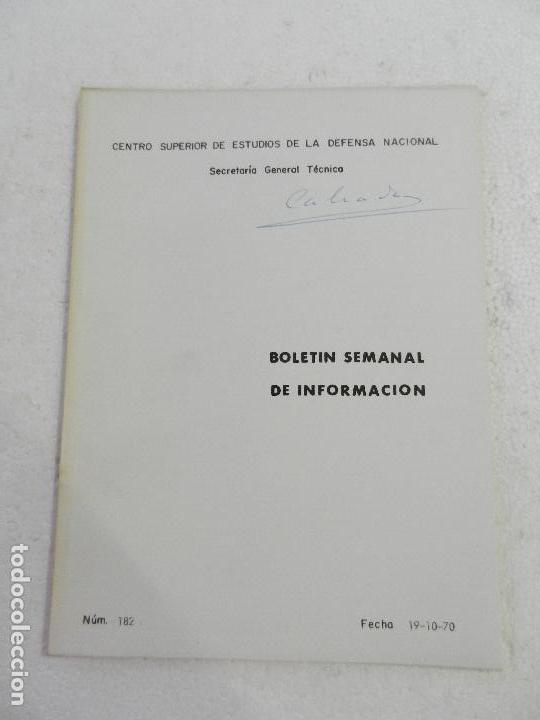 Military Antiques: CENTRO SUPERIOR DE ESTUDIOS DE LA DEFENSA NACIONAL - BOLETIN SEMANAL N&ordm; 182 A&Ntilde;O 1970.