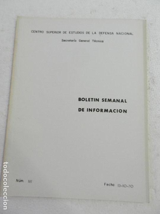 Military Antiques: CENTRO SUPERIOR DE ESTUDIOS DE LA DEFENSA NACIONAL - BOLETIN SEMANAL N&ordm; 181 A&Ntilde;O 1970.
