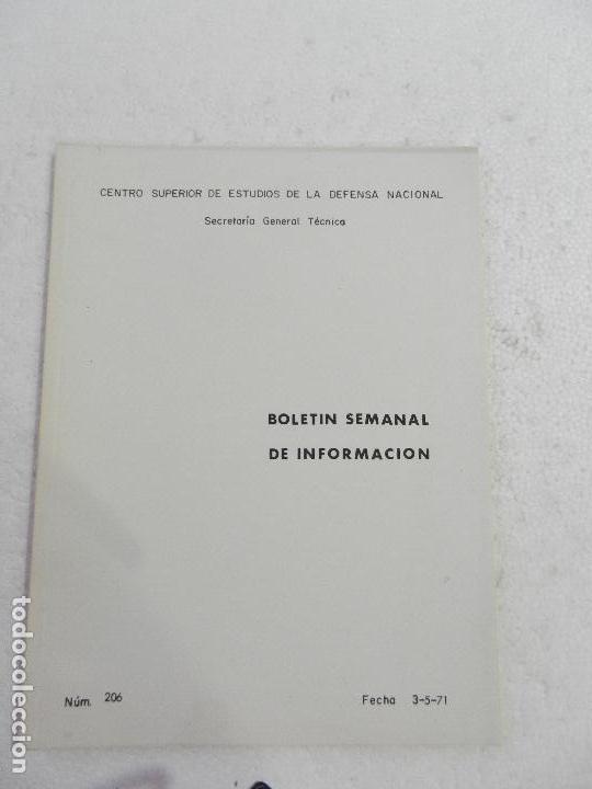 Military Antiques: CENTRO SUPERIOR DE ESTUDIOS DE LA DEFENSA NACIONAL - BOLETIN SEMANAL N&ordm; 206 A&Ntilde;O 1971.