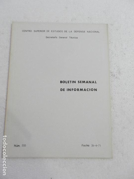 Military Antiques: CENTRO SUPERIOR DE ESTUDIOS DE LA DEFENSA NACIONAL - BOLETIN SEMANAL N&ordm; 205 A&Ntilde;O 1971.