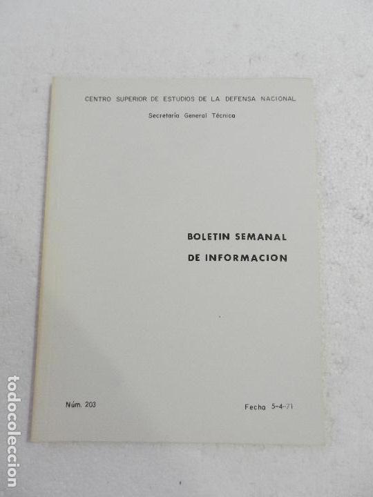 Military Antiques: CENTRO SUPERIOR DE ESTUDIOS DE LA DEFENSA NACIONAL - BOLETIN SEMANAL N&ordm; 203 A&Ntilde;O 1971.