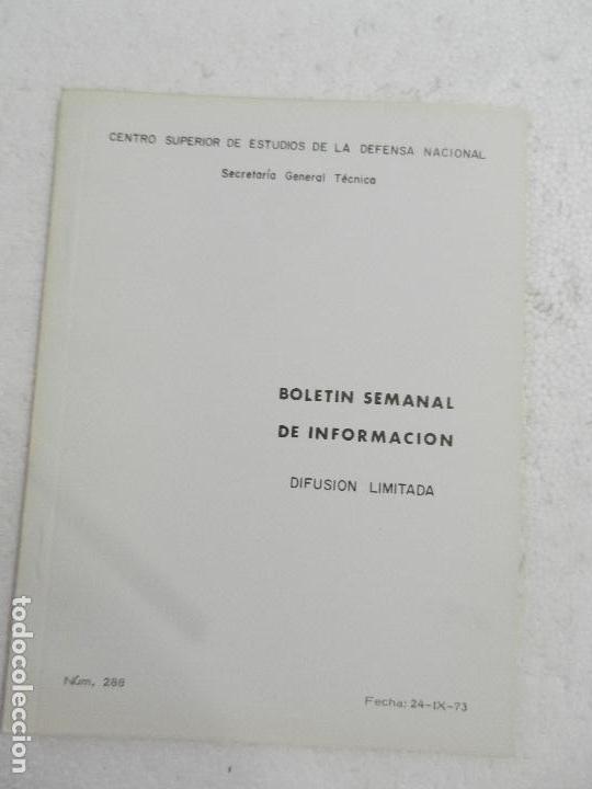 Military Antiques: CENTRO SUPERIOR DE ESTUDIOS DE LA DEFENSA NACIONAL - BOLETIN SEMANAL N&ordm; 288 A&Ntilde;O 1973.