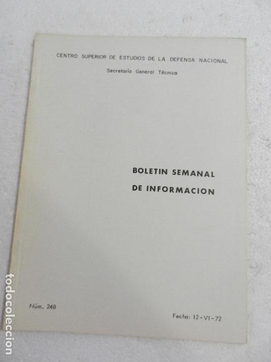 Military Antiques: CENTRO SUPERIOR DE ESTUDIOS DE LA DEFENSA NACIONAL - BOLETIN SEMANAL N&ordm; 248 A&Ntilde;O 1972.