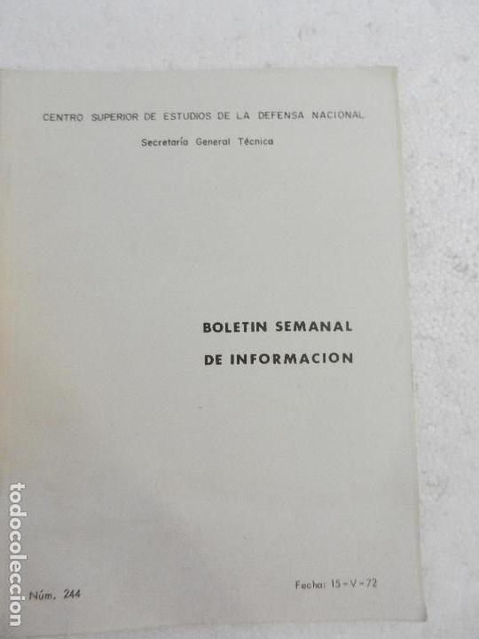 Military Antiques: CENTRO SUPERIOR DE ESTUDIOS DE LA DEFENSA NACIONAL - BOLETIN SEMANAL N&ordm; 244 A&Ntilde;O 1972.