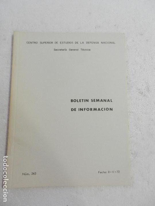 Military Antiques: CENTRO SUPERIOR DE ESTUDIOS DE LA DEFENSA NACIONAL - BOLETIN SEMANAL N&ordm; 243 A&Ntilde;O 1972.