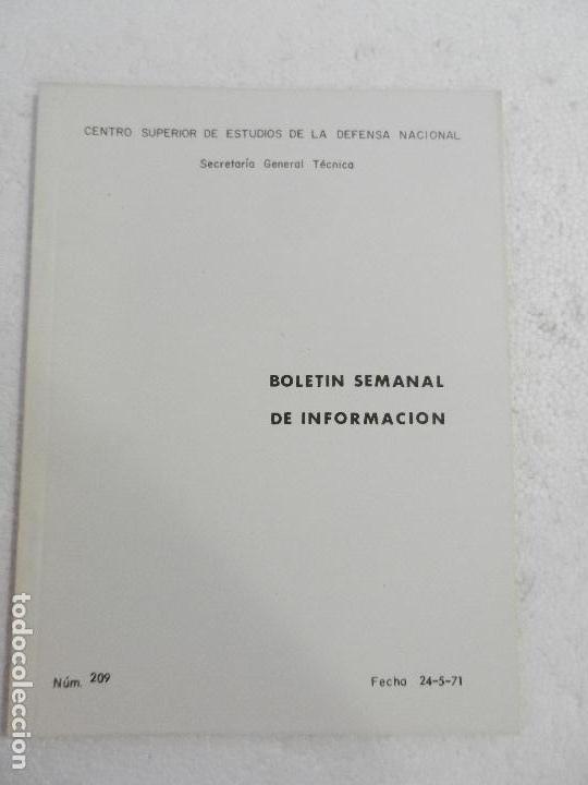 Military Antiques: CENTRO SUPERIOR DE ESTUDIOS DE LA DEFENSA NACIONAL - BOLETIN SEMANAL N&ordm; 209 A&Ntilde;O 1971.